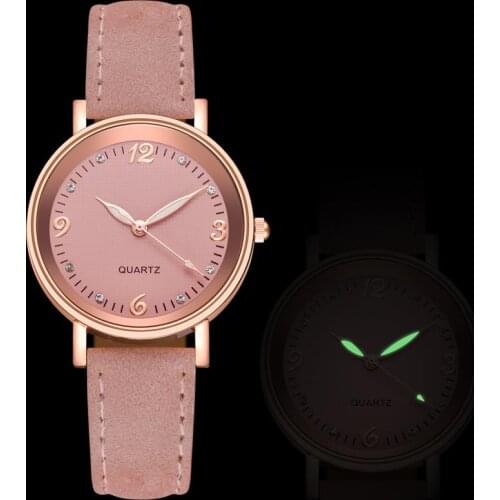 Women Leather Belt Quartz Watch Luminous Watch Casual Fashion Watch Lady Wristwatch Female Clock Gifts