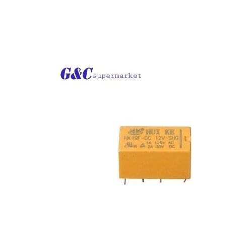 DC 12V Coil DPDT 8 Pin 2NO 2NC Mini Power Relays PCB Type HK19F