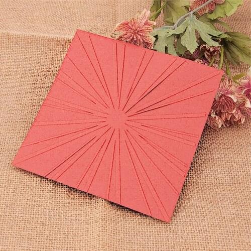 15x15 Suns Rays Embossing Folders Plastic Halloween Scrapbooking DIY Template Fondant Cake Photo Album Christmas Card Making