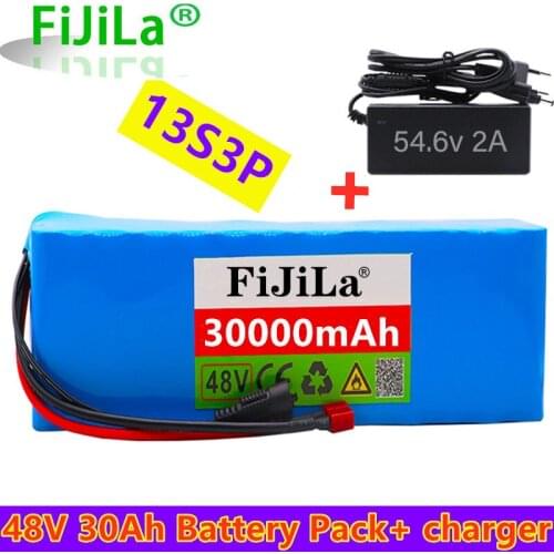 2021 New Original 48V30Ah 1000w 13S3P 48V Lithium ion Battery Pack For 54.6v E-bike Electric bicycle Scooter with BMS+Charger