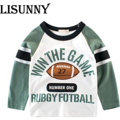 2019 Spring Summer Europe America Boys T-shirt Letter Pattern Children Sports t-shirt Kids Base Shirt Baby Long Sleeve Tees 2-8T
