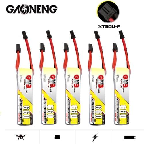 5Pcs/Set Gaoneng GNB 22.8V 660mAh Max 180C Li-Po HV Battery With XT30U-F Plug for FPV Drone RC 6S Helis Parts