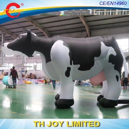 Free air ship to door,giant inflatable air milk cow model cartoon for advertising,outdoor inflatable animal