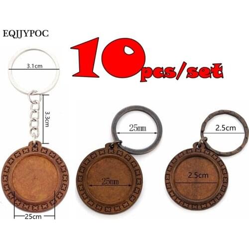 Blank Wooden Keychain Jewelry Making Supplies Wood Pendant DIY Christmas Gift Handmade Birthday Present 10pcs/set