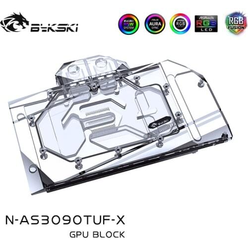 Bykski N-AS3090TUF-X water cooling Radiator GPU cooler video Graphics Card Water Block for ASUS TUF RTX3090 RTX 3080 gaming