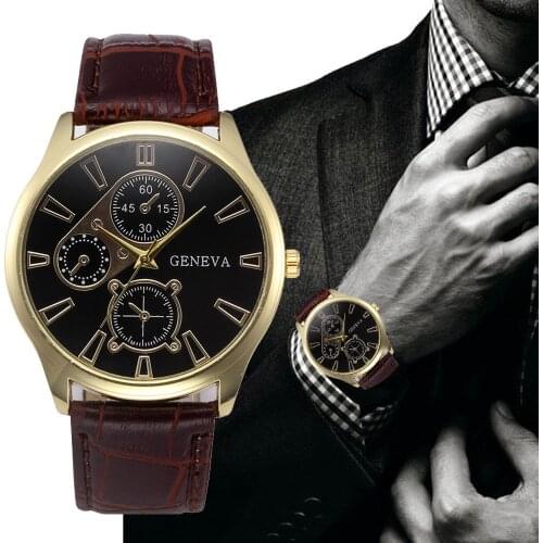 Fashion Retro Design Mens Watch Leather Band Analog Quartz Wrist Watches Male Clock reloj hombre relogio masculino Dropshipping