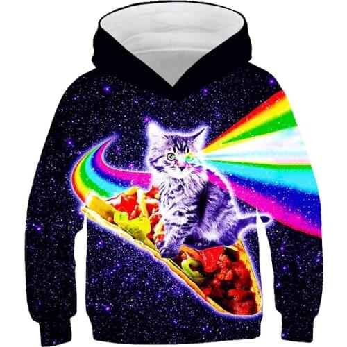 Kids hoodie cat sweatshirt 3D boys clothing Autumn leisure Harajuku long sleeve cool street jacket girls Kawaii Sweatshirt baby