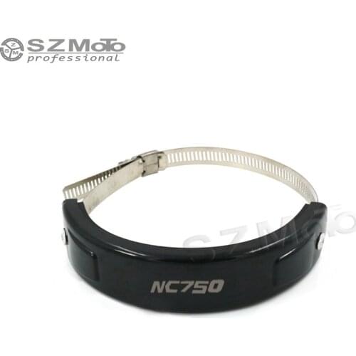 For HONDA NC750 Silencer Round Oval Exhaust Protector Can Cover SILICONE Motorcycle Scope 100MM-140MM Protect LOGO BLACK
