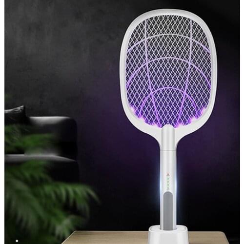 Hot Sale 3000V Electric Insect Racket Swatter Zapper USB 1200mAh Rechargeable Mosquito Swatter Kill Fly Bug Zapper Killer Trap