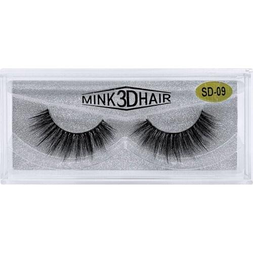 Flash Girl Professional 3D Mink Eyelashes SD-09 High Volume Natural Long Eye Lashes 1 Pair Handmade Fake Eyelash Makeup