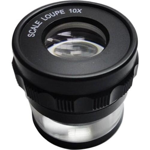 GTBL 10X Stand Measuring Magnifier Scale Loupe with LED Light Magnifying Glass 10X with Scaled Magnifier