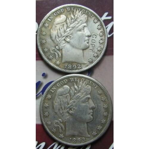 COPY REPLICA 1892/1893 Barber Half Two Face Coin