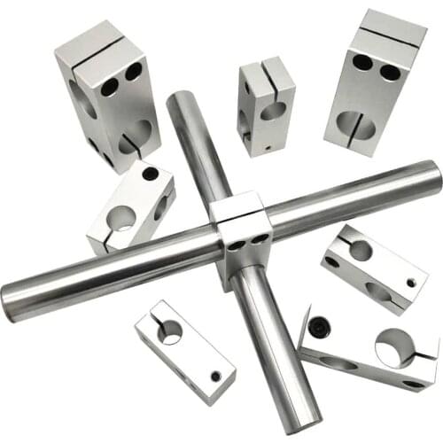 1pc Pillar fixing clamp vertical fixed diameter fastening aluminum alloy optical axis cross block steel pipe fixing bracket