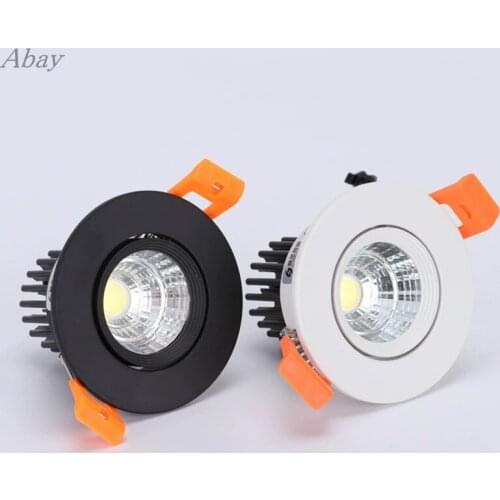 Round Dimmable Recessed COB LED Downlights 5W 7W 9W 12W 15W LED Ceiling Spot Lights AC85~265V LED Ceiling Lamps Indoor Lighting