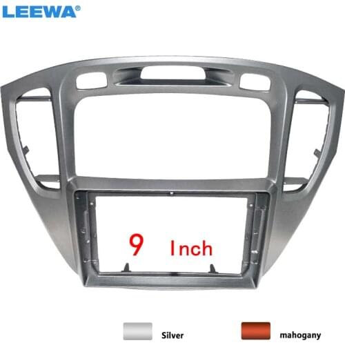 LEEWA Car Audio Fascia Frame Adapter For Toyota Highlander 9" Big Screen 2DIN Dash Fitting Panel Frame Kit #CA6858