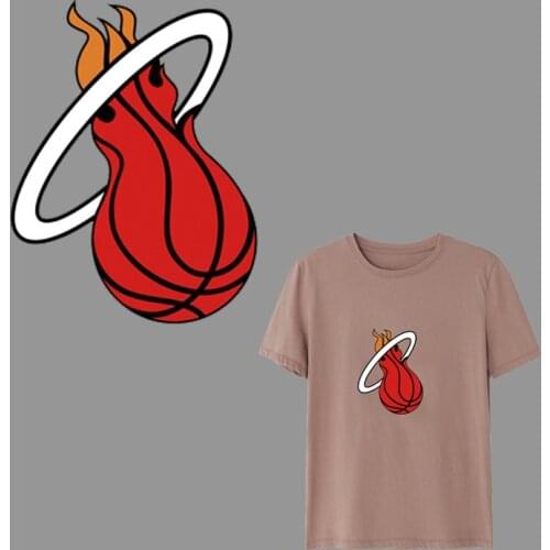 Fashion Patches Sports Basketball Hot Heat Transfer Cloth Printing Sticker DIY Iron On Clothing Bag Shoes Customization Logo