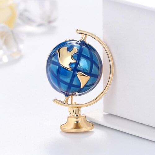 Fashion Unisex Globe Alloy Enamel Brooch Pin Badge Lapel Denim Jacket Decor Banquet Anniversary Accessories Jewelry Gift