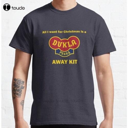 New Dukla Prague Away Kit Classic T-Shirt Cotton Men Tee Shirt