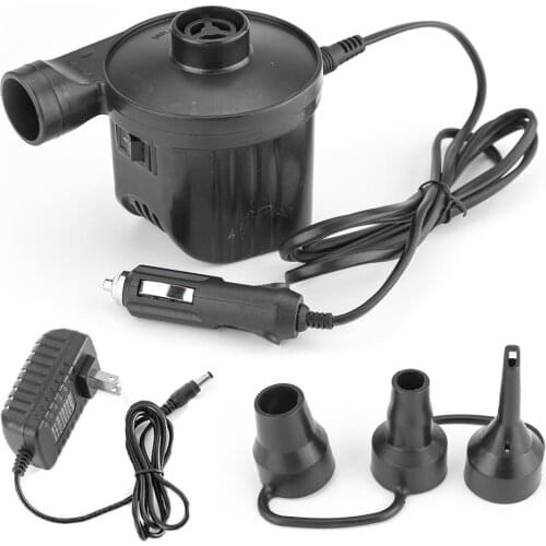 60W Quick Air Filling Portable Inflator Electric Air Pump Household Mattress Boat Car Air Inflatable Pump Inflator with Nozzles