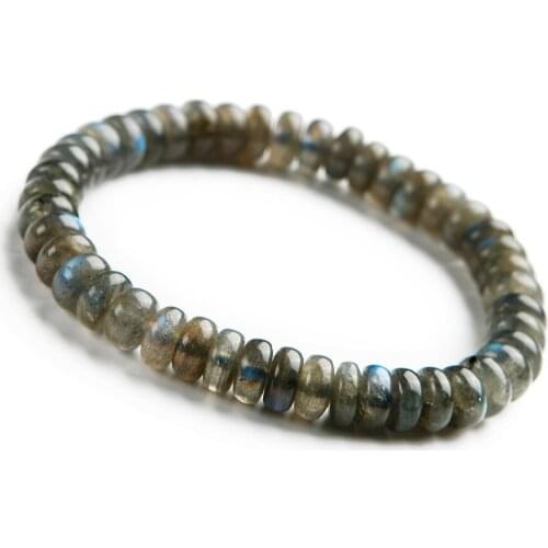 Genuine Natural Ice Labradorite Rainbow Blue Light Crystal Beads Jewelry Stretch Charm Bracelets 9mm