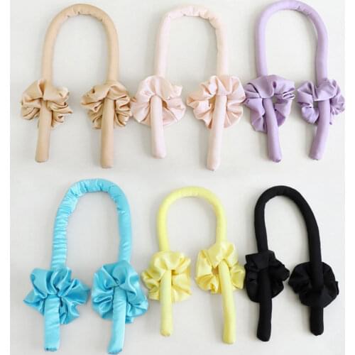 Women Headwear Heatless Curling Rod Headband No Heat Curls Ribbon Hair Rollers Soft Headband Hair Curlers DIY Hair Styling Tools
