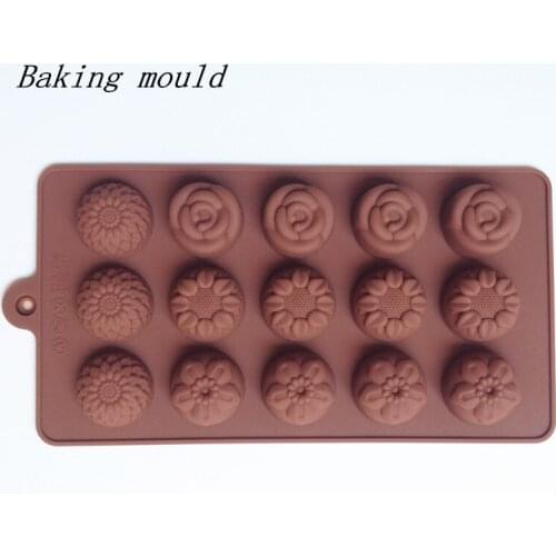 Wholesale Silicone mold B106 Flower mooncake shape Chocolate mold Fondant cake mould Baking mold DIY tools