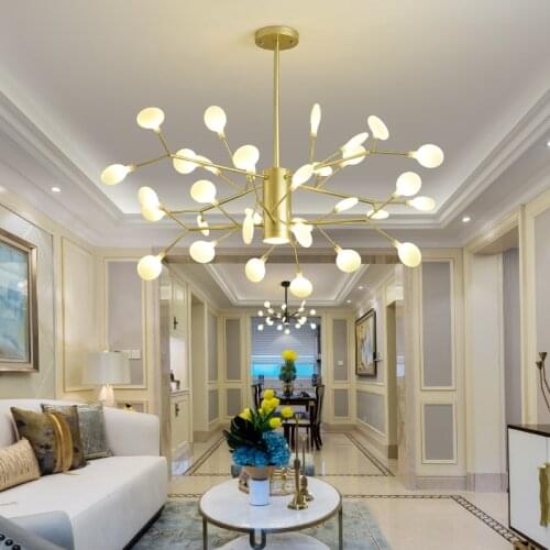 Post Modern branch chandelier fission gold chandelier lighting italian design lamp Living Dining Room Bedroom glass ball light