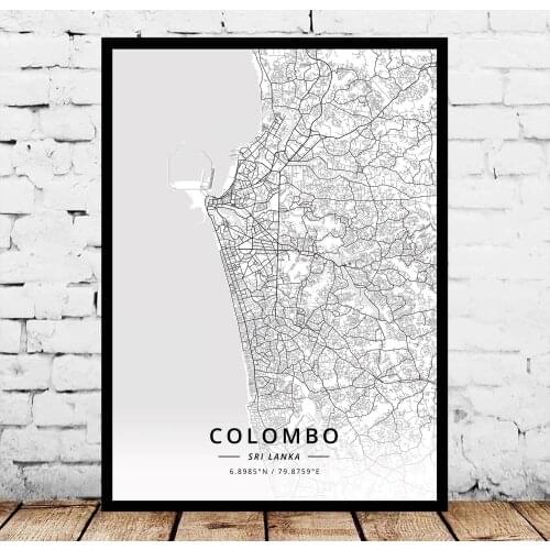 Colombo Sri Lanka Map Poster