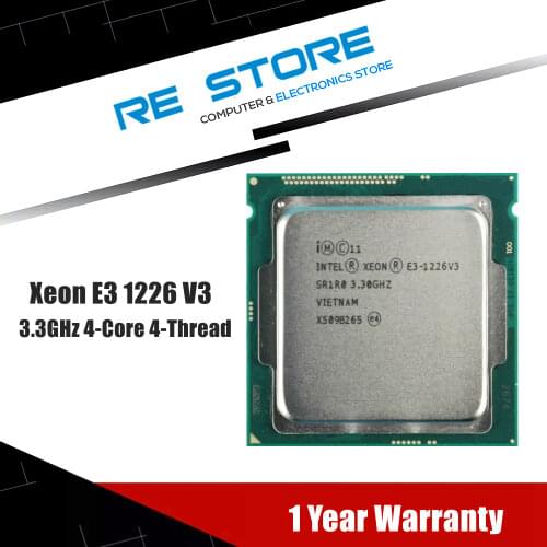 Intel Xeon E3 1226v3 E3 1226 V3 3.3GHz Quad-Core Quad-Thread CPU Processor L2=1M L3=8M 84W LGA 1150