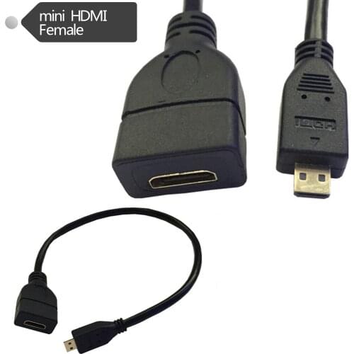 Micro HDMI socket Female F to mini HDMI Male M Adapter For DV DC 0.3m
