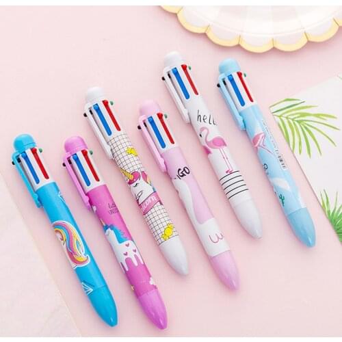 45Pcs 6 Color Pens Novelty Multicolor Ballpoint Pen Multifunction Stationery School Office Supply creative Ball pen Wholesale