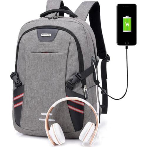 Anaph mochila reflective strips men women backpack 15 Laptop Bag with USB Charging Wear-resistant nylon fabric school bags