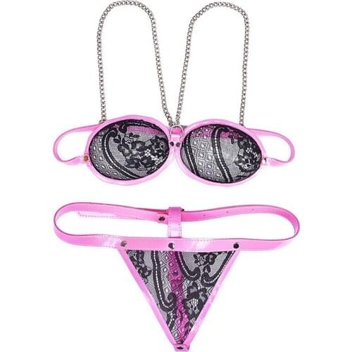 Sexy Toys Adjustable SM flirtation Suit See-through Seductive Bra Briefs Female Chastity Device Adult Game BDSM Bondage Sex Toys