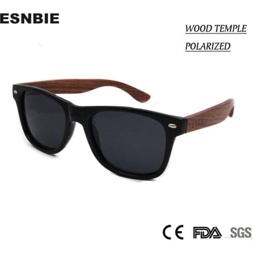 ESNBIE New High Quality Wood Sunglasses Polarized Lens Men Women Driving Glasses Colored Lens Driving Eyewear Female Shades