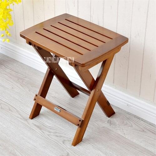 Modern Simple Portable Folding Bamboo Stool High-quality Solid Wood Small Bench Outdoor Fishing Stool Household Square Stool
