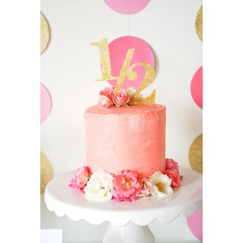 Half Birthday Party Printable Topper 1/2 Birthday cake topper Baby Shower Birthday Party Decor