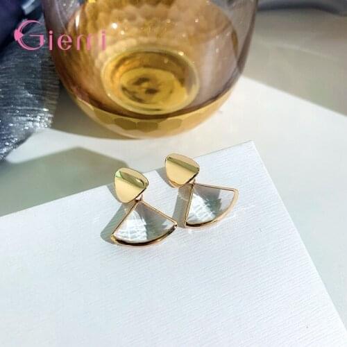 Geometric Element Genuine 925 Sterling Silver Dangle Earrings Shiny Crystal Drop Earrings For Women Girls Wedding Dancing