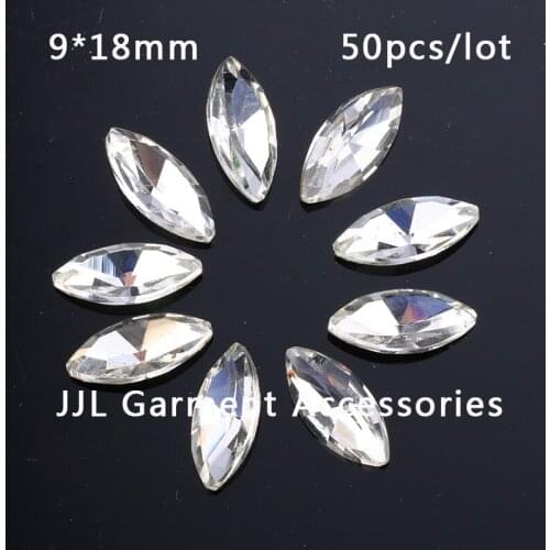 All sizes Crystal Clear Pointback Horse Eye/Navette Glass Rhinestone Beads For necklace Decoration Jewerly finding SOWOO