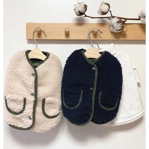 Winter Dog Clothes Corduroy Plush Coat Send Scarf Thickened Pet Cotton Clothes For Small Medium Puppy Dog Chihuahua Yorkshire