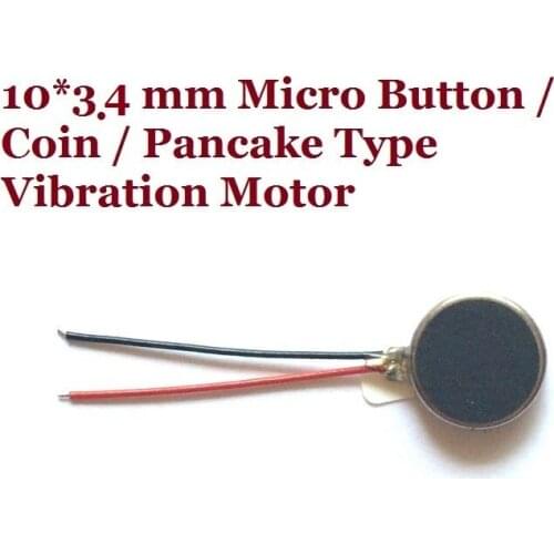 100pcs/lot 10*3.4 MM Ultra Micro Button Type Vibration Motor 2.5-4V/0.07A Electric Motor Free shipping