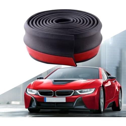 2.5M Universal Car Front Rear Side Bumper Lip Rubber Car Bumper Protectors Exterior Mouldings Accessories 60mm Width