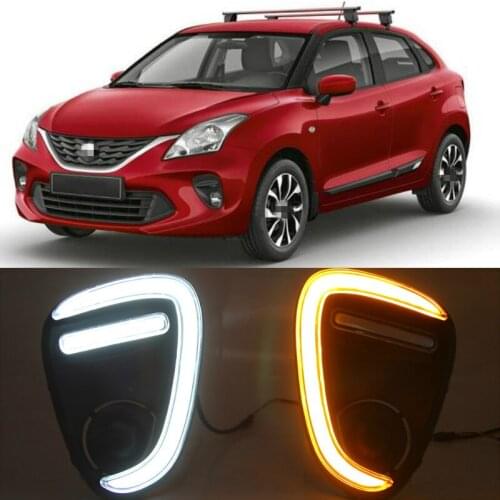 2Pcs For Suzuki Baleno 2019 2020 LED DRL Daytime Running Lights Fog Lamp cover with turn signals daylight
