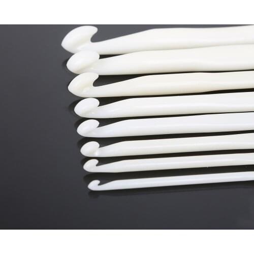 3-10mm White Plastic Handle Crochet Hook Knitting Needles Thick Head Tools Household DIY Knitting Needles Crafts Accessories