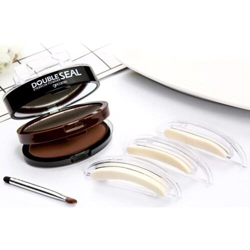 3PCS/Lot Eyebrow Shadow Set Eyebrow Powder Seal Waterproof Eyebrow Stamp Natural Shape Brow Stamp Powder Quick Makeup Kit Set
