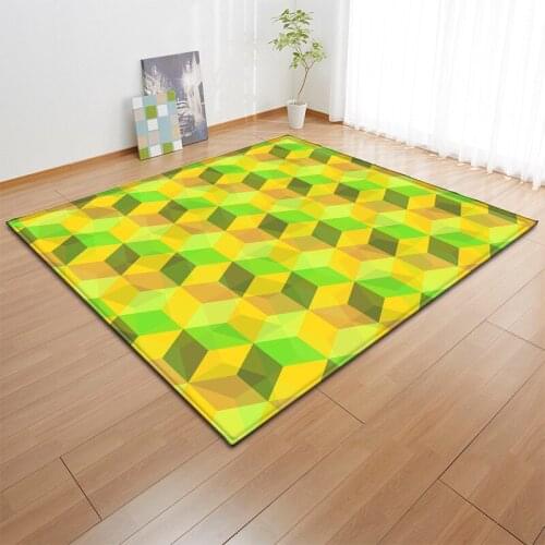 3D plaid pattern carpets living room coffee table large area carpet Full shop Bedside Rug bedroom Big size doormat home decor