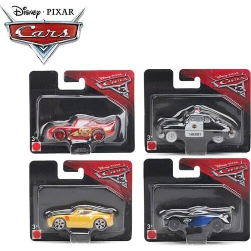 4pcs Disney Pixar Cars 3 Toy Basic Car McQueen Black Storm Jackson Curz 1:64 Fast and Furious Diecast Car Model Toys for Boys