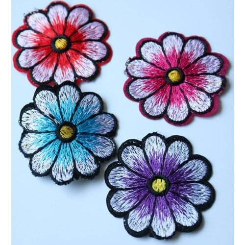 4pcs/lot Embroidered Flower patches for clothes DIY sew on parch appliques Embroidery applique parch ropa clothing accessory