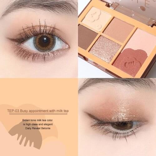 5 Color Eye Shadow Blush And Repairing All-in-one Palette Earth Color Matte Pearlescent Earthy Shiny Eye Shadow Palette TSLM1