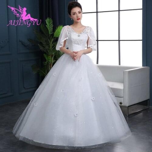 AIJINGYU 2021 2020 beautiful Customized new hot selling cheap ball gown lace up back formal bride dresses wedding dress FU111