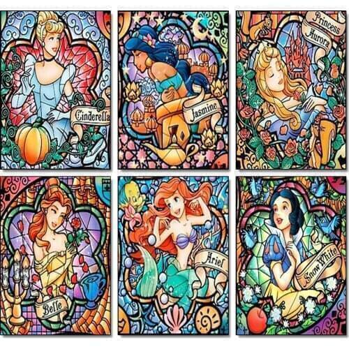 Diy 5d Diamond Painting Disney Princess Cartoon Elf Mosaic Alice Belle Picture Cross Stitch Girl Home Decoration Decoration Gift